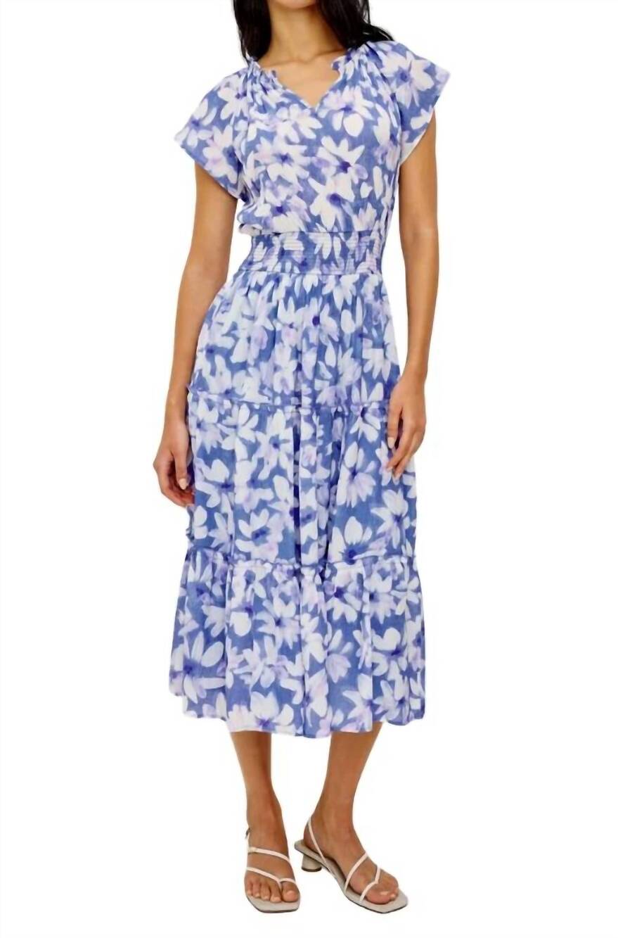 NEW RAILS amellia midi dress in blue amaranth
